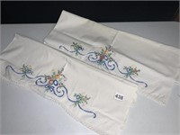 HAND STITCHED VINTAGE PILLOWCASES (2)