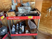 Rolling Shop Cart W/ Fluids, Auto Lights & Miscel
