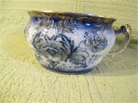 LARGE FLO BLUE CHAMBER POT, HAND PAINTED