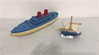 Renwal Cruise ship toy on wheels and wooden