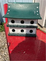 Two sided plastic Martin bird house