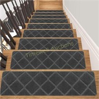HEBE 8x30 Stair Treads Carpet Non Slip Grey