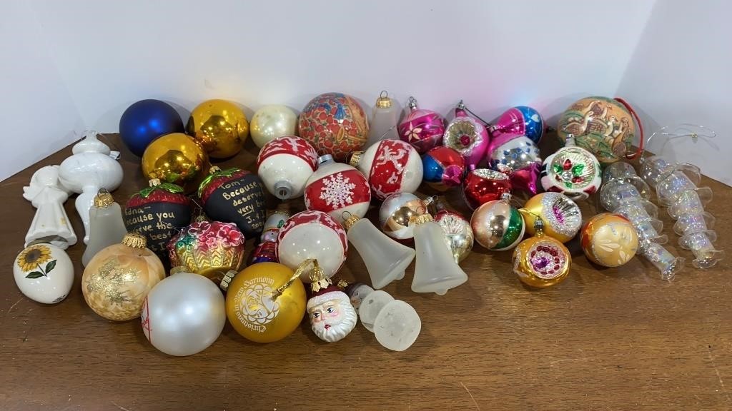 Vtg Glass Christmas Ornaments