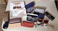lot of vintage and new glasses