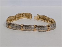 7" Vermeil/.925 Sterling Diamond Bracelet