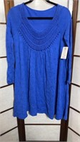 429 Ladies size M blue textured dress