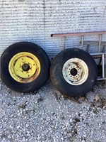 Two Armstrong 11.00-16 Implement Tires & Rims