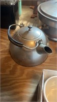 Antique Tea pot / Vintage Hammered Aluminum