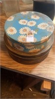 2 Vintage Round Metal Tins