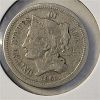 1865 3 Cent Nickel