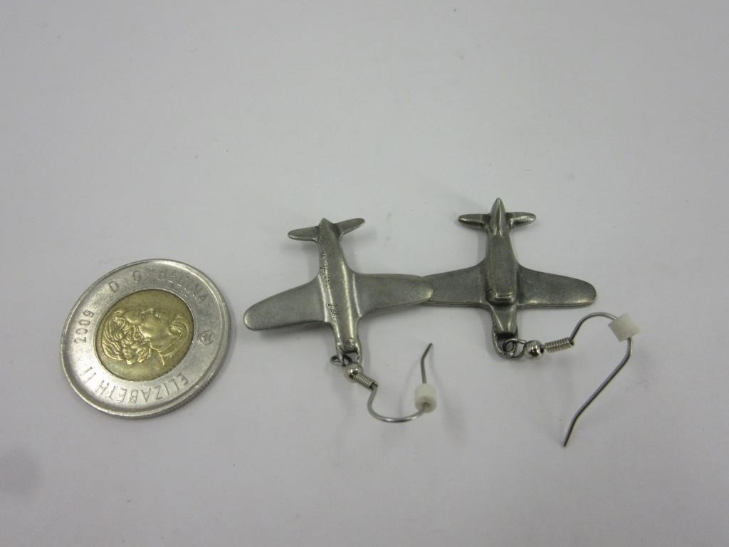 Boucle d'oreille vintage '' Avion '' Danforth