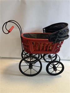 Vintage Victorian Style Baby Doll Carriage Wooden
