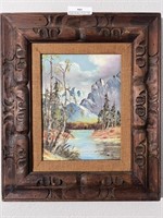 Signed Vintage Oil Painting in Wood Frame