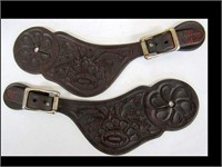 FLORAL SPUR STRAPS MARKED PLATTE VALLEY SADDLE