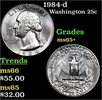 1984-d Washington Quarter 25c Grades GEM+ Unc