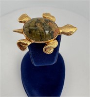 Danecraft Gold Filled Turtle Jelly Belly Brooch