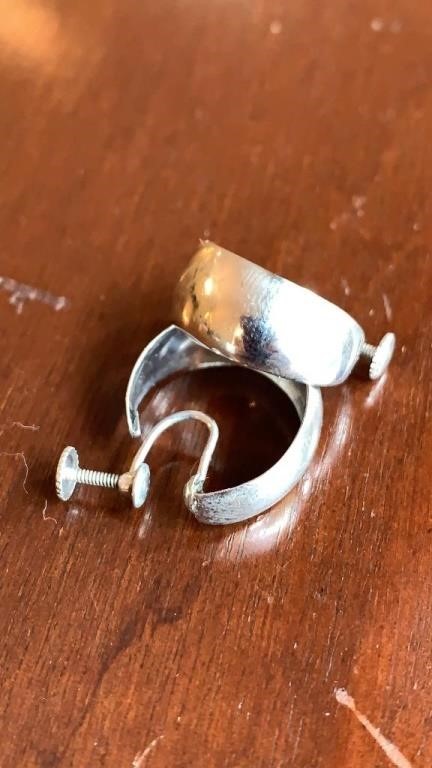 Sterling silver screw back earrings