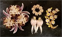 Group of Bird & Flower Brooches & Pins