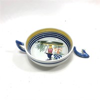Vintage Henroit Quimper Pottery French Handle Bowl