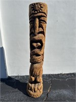 65" Tree Trunk Tiki Sculpture