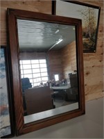 large oak framed mirror