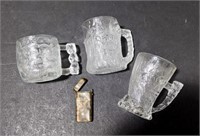 Three Flintstones Mugs & Copper Lighter Case