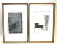 2 FRAMED CONTEMPORARY ABSTRACTS