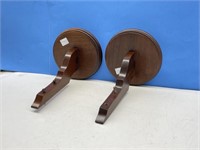 2 Turn of the Century Walnut Sconces