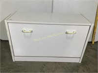 White Laminated wood drop down cabinet for shoes