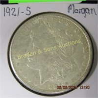 US 1921-S MORGAN SILVER DOLLAR