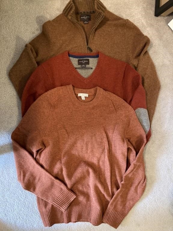 Lot of Brown/Orange Wool Sweaters Sz Men's S