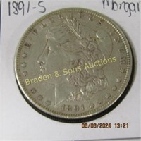 US 1891-S MORGAN SILVER DOLLAR