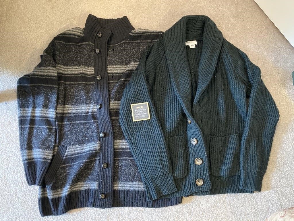 Lot of 2 Wool Cardigan Sweaters Sz Men's S