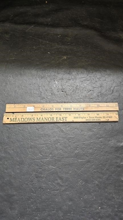 2 Terre Haute Wooden Rulers