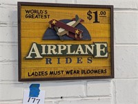 Wooden Airplane Sign - 11" x 15"