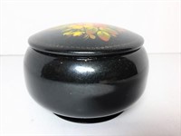 Lacquer Bowl with Hand Painted Flower