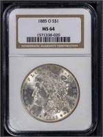 1885-O $1 Morgan Dollar NGC MS64 New Orleans Mint