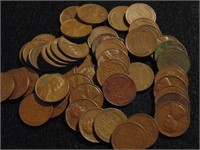 approx (5) Unsorted Wheat Pennies