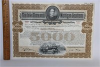 Lake Shore & Michigan Southern Railway Bond Cert