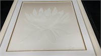 Hand Signed Lilly Art Framed Embossed Silkscreen