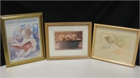 3 Framed Babies Art Prints - 9.5" x 12" Largest