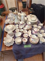 Large Lot Of Victorian China Coffee Pots Cups
