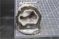 Geode W/angelwing Calcite On Stand, 1lbs 1oz