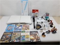Jeux pour console Wii, balance board ,figurines