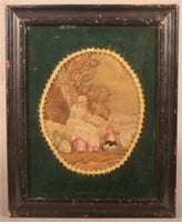 English 18th Century Framed Pictorial Needlework.