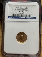 2007 $5 NGC MS70 1/10 OZ .999 GOLD COIN