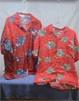 Button down Hawaiian shirts. Sizes XL and L.