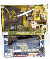 Police Force Helicopter Play Set in Original Box
