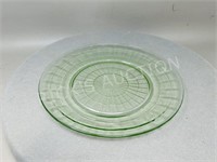 Uranium glass round cake plate