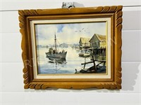 Watercolor by Manuel Ruiz - Fishing Wharf